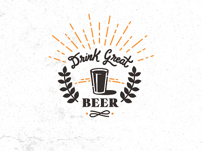 Drink Great Beer badge beer crest illustration local