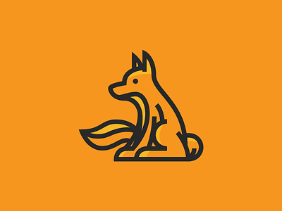 Orange Fox animal clean fox icon illustration minimal monoweight simple