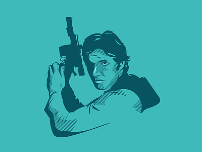Han Solo han solo illustration shadow star wars vector