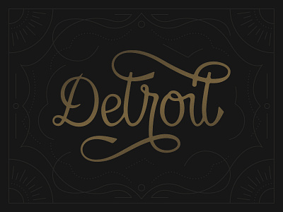 Detroit Script custom detail detroit flourish gold lettering michigan script vector