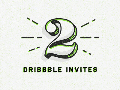 2 Dribs! 2 dribbble halftone illustration invite letter letterpress monoweight texture