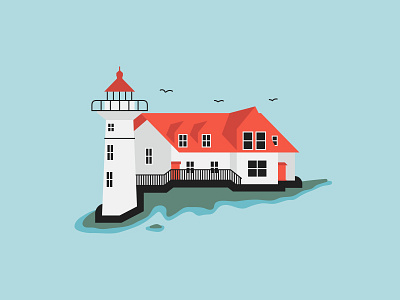 Lighthouse birds design illustration lake lighthouse michigan ocean sea vector