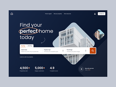 Find Your Perfect Home appdesign graphicdesign imagery marketing productdesign realestate searchbar uidesign uxdesign webdesign