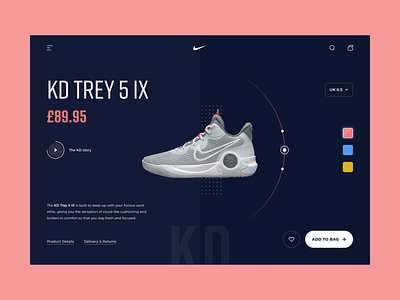 KD Trey 5 IX appdesign graphicdesign nike productdesign productpage sneaker sneakerlandingpage uidesign uxdesign webdesign