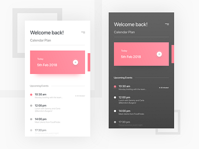 Calendar Light & Dark appdesign calendar graphicdesign minimalist productdesign uidesign uxdesign webdesign