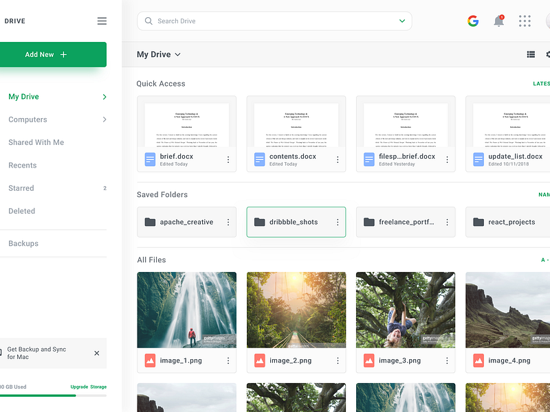 Google Drive Redesign by Curtis Lee on Dribbble