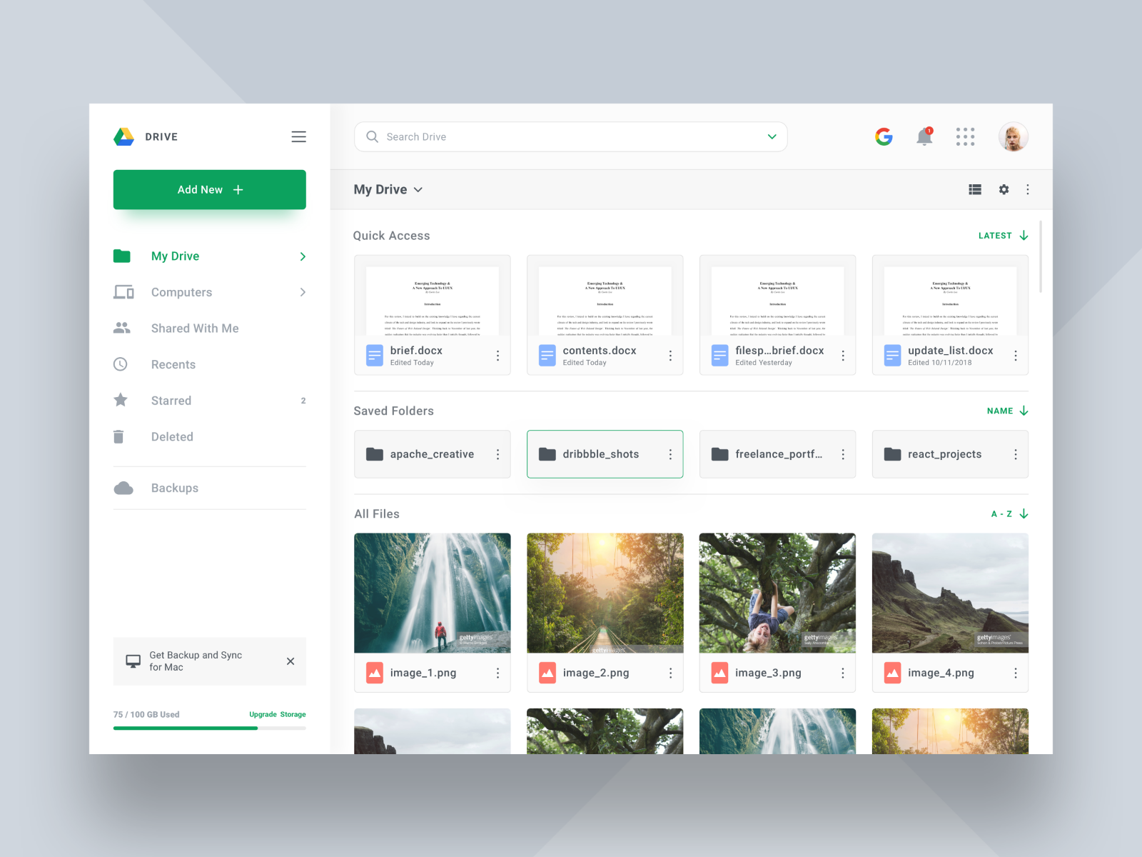Google Drive Redesign by Curtis Lee on Dribbble