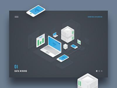 01 Data Mining flatdesign graphicdesign illustration isometric tech uidesign uxdesign webdesign