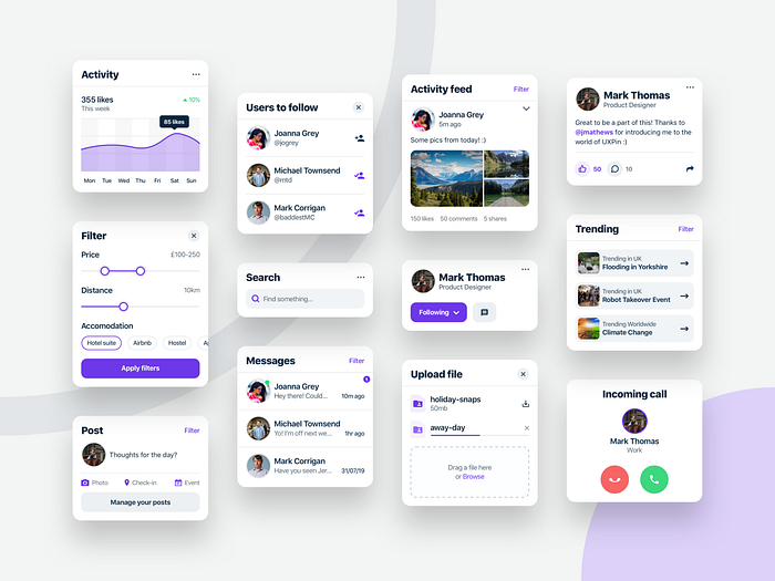 Social Components by Curtis Lee on Dribbble