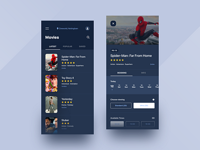 Cinema Booking app appdesign cinemabooking productdesign uidesign uxdesign