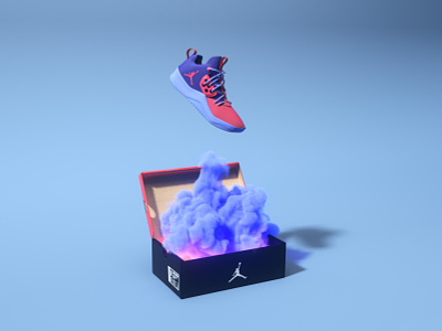 Sneaker box 3d box cinema 4d design illustration jordan nike redshift smoke