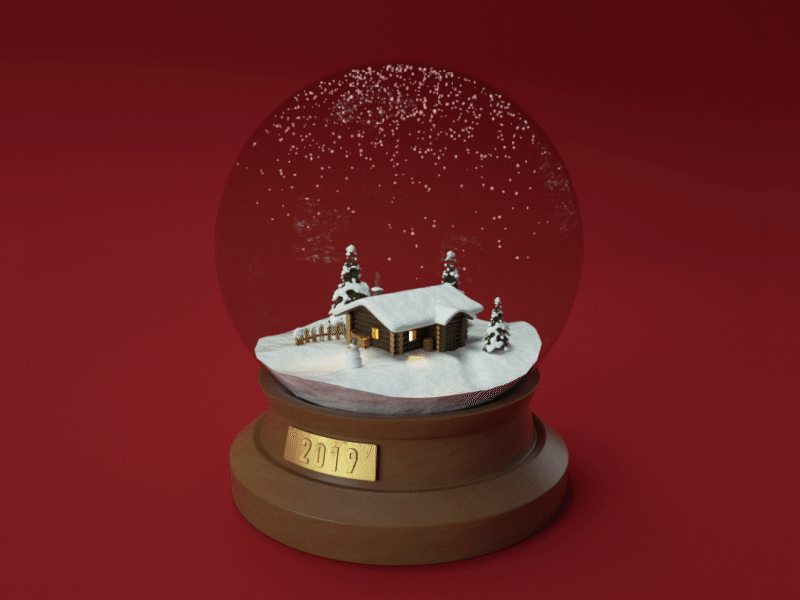 Snowball 3d animation ball christmas ball cinema 4d new year 2019 snow