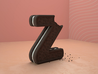 Z 36dayoftype 3d alphabet cinema 4d design oreo