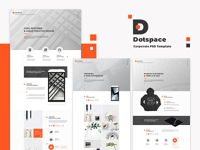 Dotspace – Corporate PSD Template business clean corporate creative landing marketing multipurpose psd template ui ux web design website