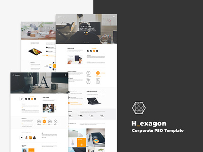 Hexagon – Corporate PSD Template business clean corporate creative landing marketing multipurpose psd template ui ux web design website
