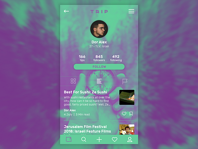 User Profile - Trip 006 app challenge daily dailyui profile tip travel trip ui user