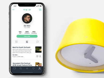 Trip Profile (after refactoring) app following post profile read share tip travel ui
