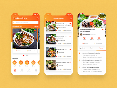 Food Recipes App app design food recipes
