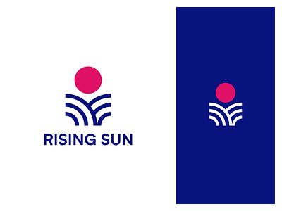 Rising Sun Logo design logistics ocean sun wave