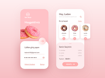 Donut ordering application UI