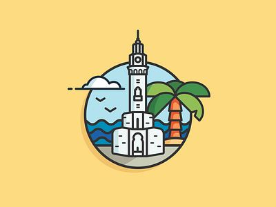 clock Tower - Izmir, Turkey clean ui creative design dribbble icon illustration illustrator izmir trend illustration trends turkey ui vector