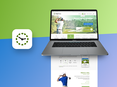 TeeTime Website blue golf gradient green homepage macbook reservation teetime ui uiux ux website