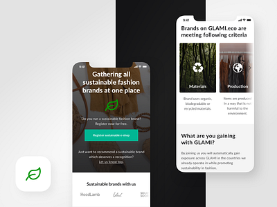 GLAMI.eco — Coming Soon Mobile Preview coming soon page ecommerce fashion green mobile ui mobile ui design mobile ux mobile website product branding responsive design sustainable ui ux website website design