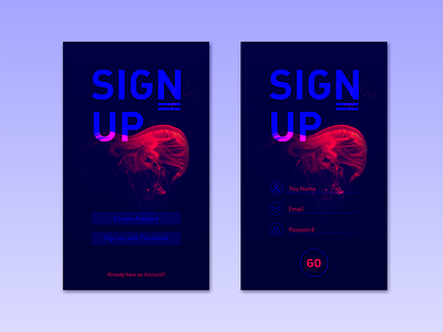 Sign Up - UI android app blue daily ui design go inspiration ios lines netflix red ui