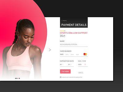 Credit Card Checkout checkout daily ui design dribbble form ui hm white red gradient girl web