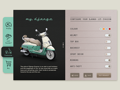 Settings UI app dailyui dashboard design icon minimal scooter settings u ui vintage web