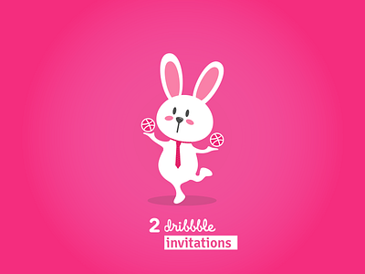 Dribbble 2 Invitations color design dribbble easter flat graphicdesign illustration invitation invitations invites rabbit winner