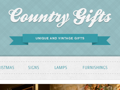 Country Gifts - Header #2 boutique ecommerce gift hatch header navigation ribbon sewing shop stitching