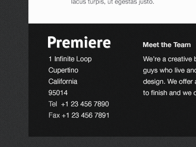 Premiere - Footer