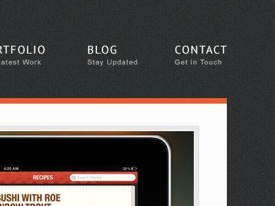 Premiere - Header design menu navigation orange web wordpress