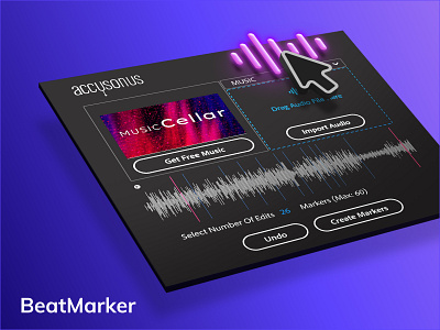 BeatMarket UI design adobe app beat button extension fast inovation marker music plugin premiere slider sound tech technology ui uidesign waveform