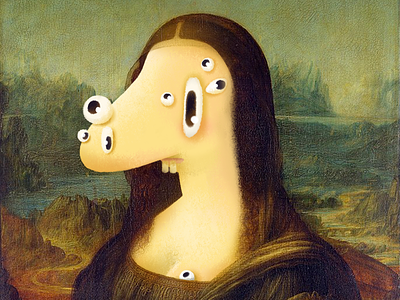 Mona Liza 800 X600 eyes fun illustration mona lisa rene