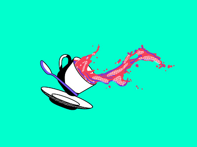 Flying Cup coffee cup flying liquid teal