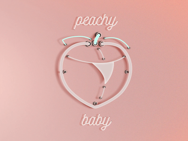 Peachy Baby baby emoji lights neon peach pink sexy string