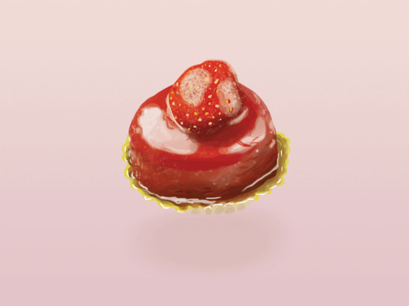 Cake 2 cake candy cream digital drawing gif illustration jello pink strawberry sweet tart