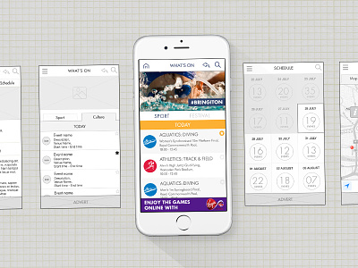 Commonwealth Games 2014 Mobile App - Wireframes ux wireframes