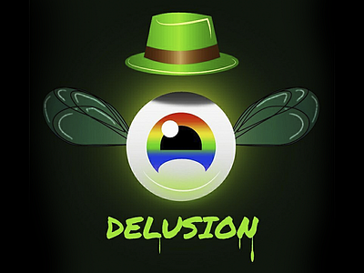 Delusion Logo graphic design hatter mad hatter logo design monster one eyed monster