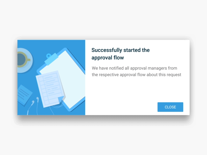 Succesfully started the approval flow