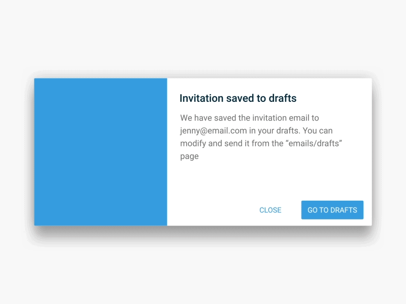 Invitation saved to drafts