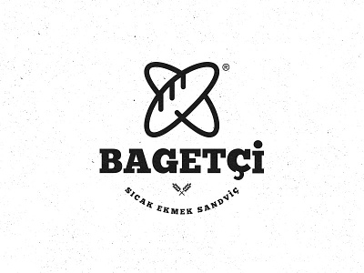 Baguette Restaurant Logo bagette baguette brand bread food icon logo minimal recent restaurant sandwich simple