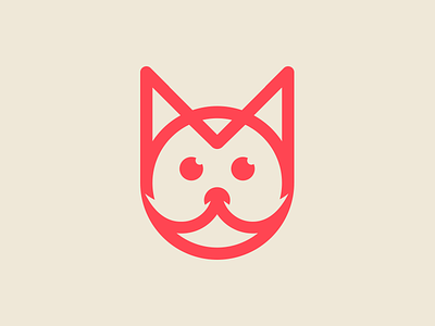 Cat cat design identity logo mark red stroke sweet symbol