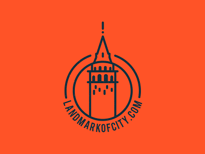 Landmark of City badge city icon istanbul landmark logo new orange project tourism tower travel