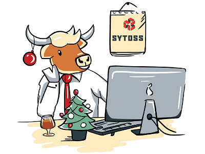Illustration for calendar for 2021 year of the bull, month of De animals bull cognac design digital graphic herringbone illustration new year poster programmer vector