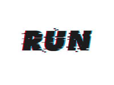 Run freelance futura glitch glitch effect graphic design lettering logo logo design logotype run running