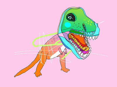 king of the world dinosaur illustration lowart