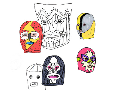 mr. Pipin's faces drawing face illustration mask sketch